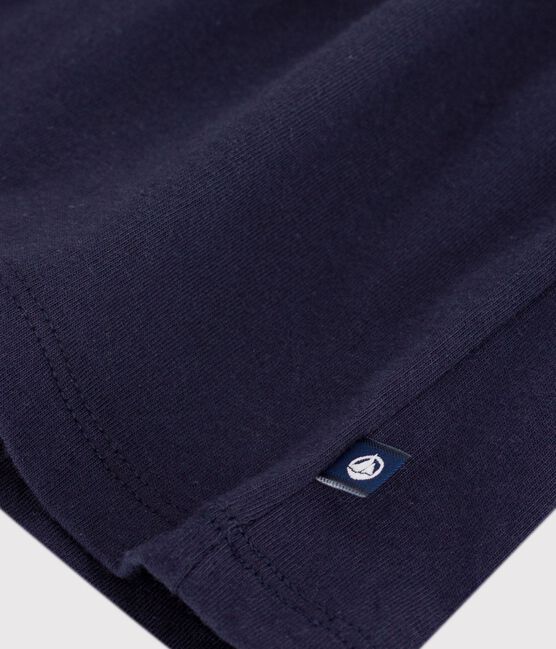 Abito a maniche corte in cotone tinta unita con colletto alla marinara neonata blu SMOKING