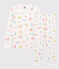 Pigiama fantasia Parigi bambino-bambina in cotone bianco MARSHMALLOW/bianco MULTICO