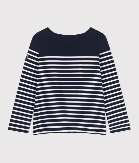 Marinière a maniche lunghe in cotone donna blu SMOKING/bianco MARSHMALLOW