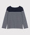 Marinière a maniche lunghe in cotone donna blu SMOKING/bianco MARSHMALLOW