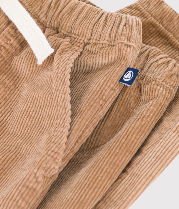 Pantaloni in velluto tinta unita neonato LATTE