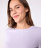 T-shirt L'Iconique a maniche lunghe in cotone con punto cocotte donna viola PARME