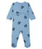 Tutina bebè maschio a costine blu ACIER/bianco MULTICO
