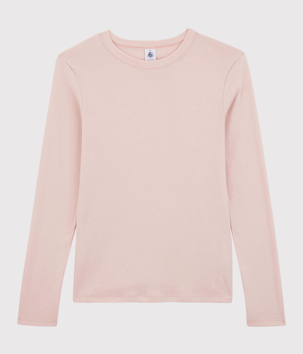 T-shirt girocollo iconica in cotone Donna rosa