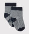 Calzini millerighe bebè unisex blu SMOKING/beige COQUILLE