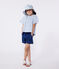Blusa bambina a maniche corte in cotone con ciliegie stampate blu MARSHMALLOW/ PORCELANA