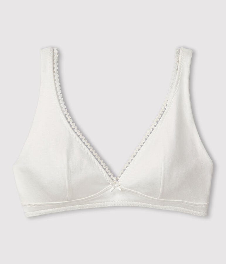 Reggiseno in cotone stretch Donna bianco MARSHMALLOW