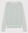 Cardigan iconico in cotone a righe Donna bianco MARSHMALLOW/verde VALLEE