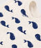 Bavaglino singolo balene in cotone beige MONTELIMAR/blu MEDIEVAL