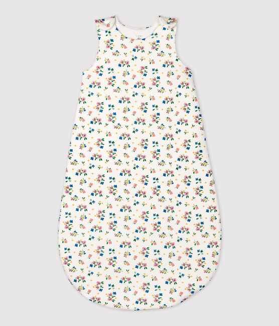 Sacco nanna bebè fantasia a fiori in cotone biologico bianco MARSHMALLOW/bianco MULTICO