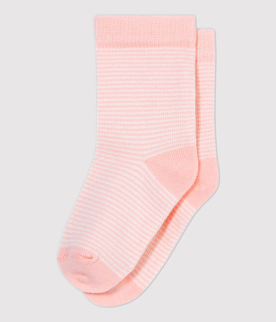 Un paio di calzini bebè. rosa MINOIS/bianco MARSHMALLOW