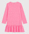 Camicia da notte bambina in cotone arricciato rosa PETAL/bianco ECUME
