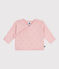 Brassière con incrocio in maglia traforata di misto lana e cotone neonato rosa JOLI