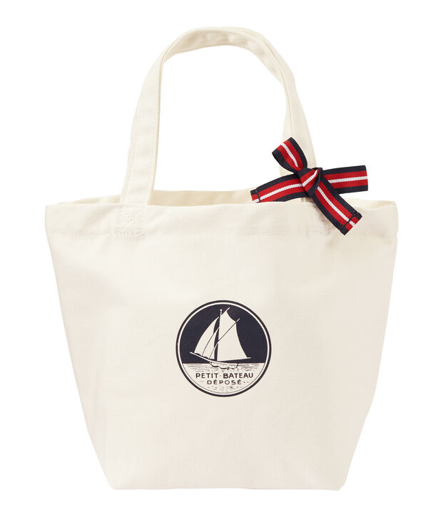 Borsa bambina in tela bianco