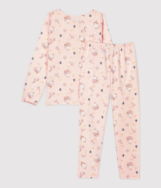 Pigiama bambina snugfit fantasia principesse in cotone rosa FLEUR/bianco MULTICO