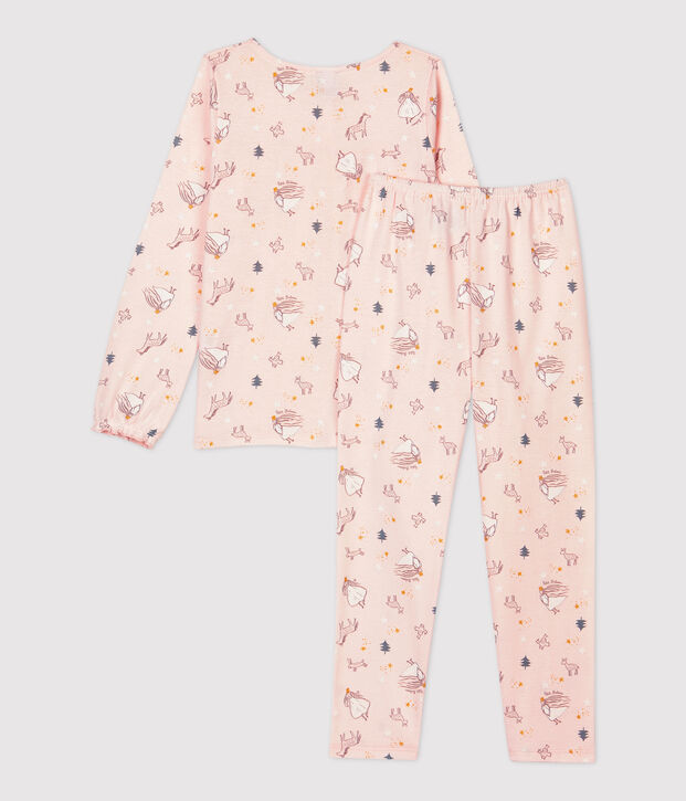 Pigiama bambina snugfit fantasia principesse in cotone rosa/multicolore