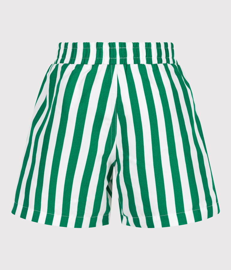 Shorts da mare a righe bambino bianco/verde