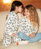Camicia da notte e leggings bambina in tessuto felpato con motivo fiore bianco AVALANCHE/ MULTICO
