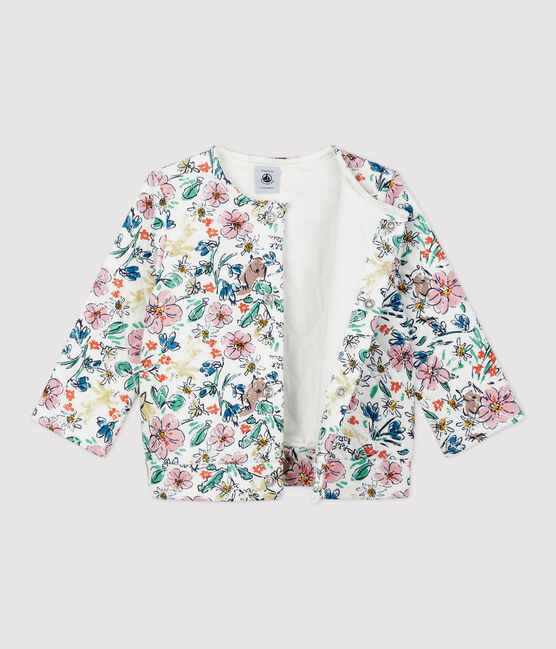 Cardigan trapuntato bebè. bianco MARSHMALLOW/bianco MULTICO