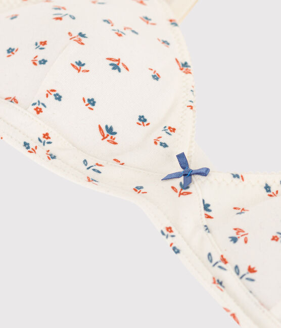 Reggiseno imbottito fiore da ragazza in cotone ed elastan bianco MARSHMALLOW/bianco MULTICO