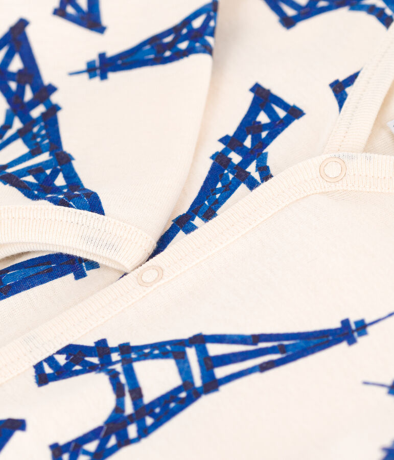 Pigiama beb&egrave; in cotone Parigi ecru/multicolore