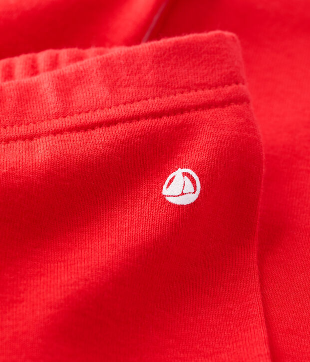 Leggins per beb&egrave; in cotone biologico rosso