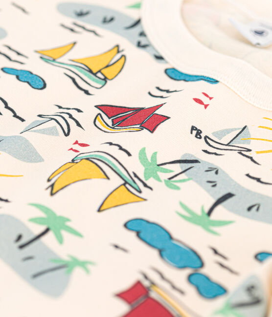 T-shirt bambino maniche corte con stampa bianco AVALANCHE/ MULTICO