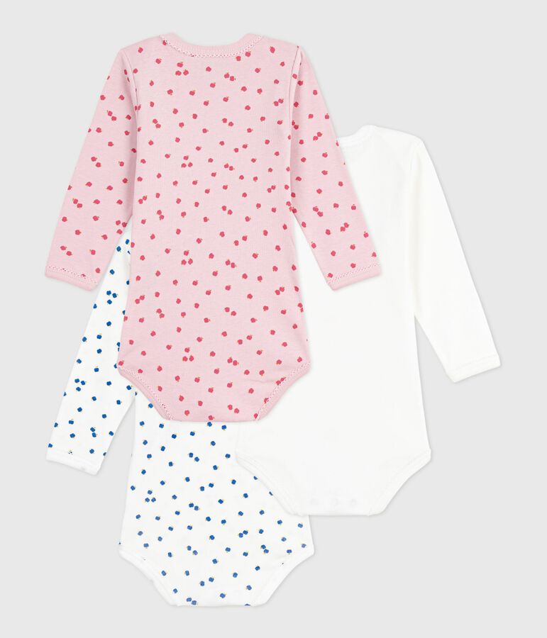 Set di body a maniche lunghe in cotone con mele stampate neonato multicolore