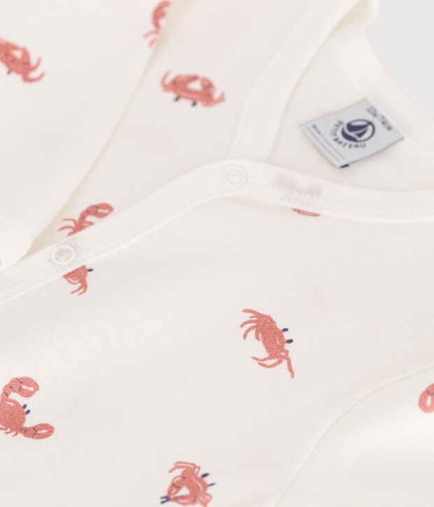Pigiama in cotone con granchi neonato bianco/multicolore