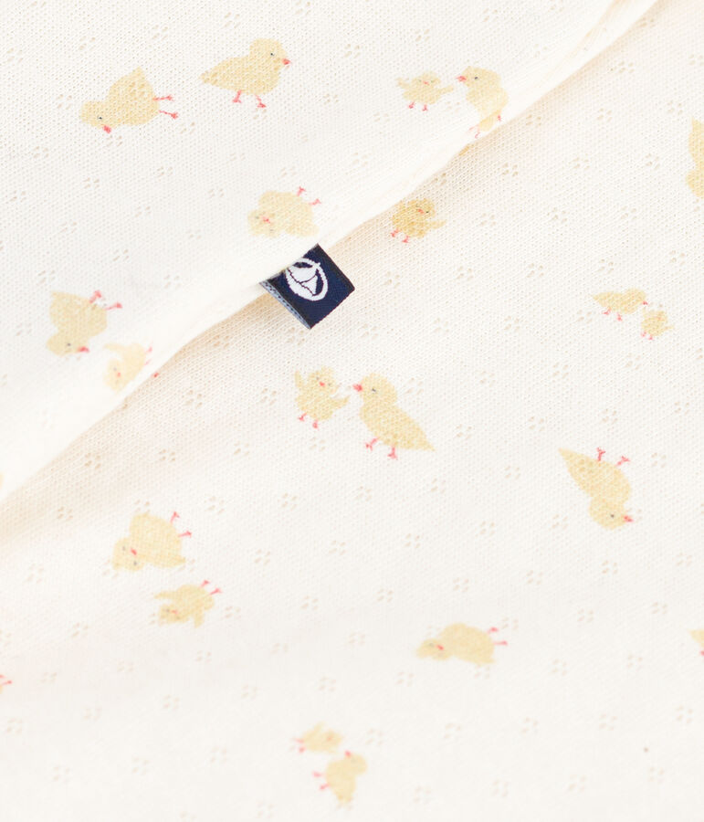 Tutina in cotone con pulcini stampati neonato ecru/multicolore