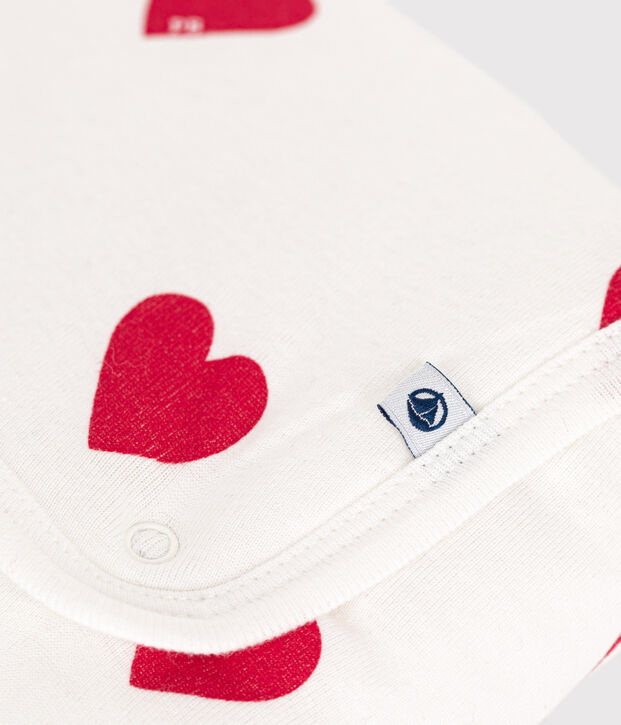 Materassino fasciatoio in cotone neonato bianco/rosso