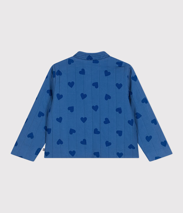 Giacca in cotone a cuori bambina blu/blu