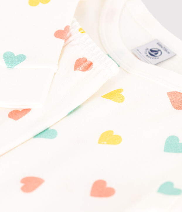 Pigiama per bambini molto aderente in cotone stampato bianco/multicolore