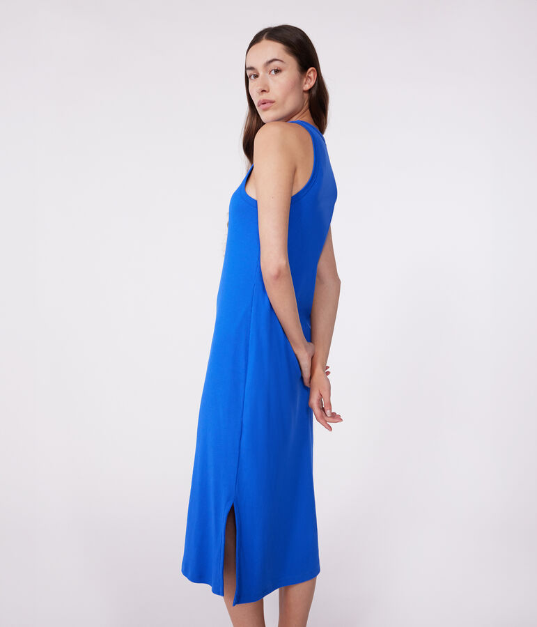 Abito canotta lungo in cotone donna blu PERSE