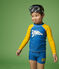 T-shirt anti-uv riciclata bambino blu MYKONOS/giallo TEHONI