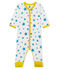 Tutina pigiama senza piedi bambino a costine bianco MARSHMALLOW/blu ALASKA