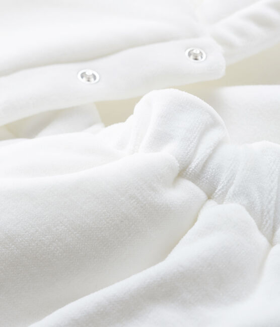 Tutina da pilota 3 in 1 bebè in ciniglia bianco MARSHMALLOW