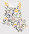 Abito a maniche corte con bloomer in popeline neonato bianco/multicolore