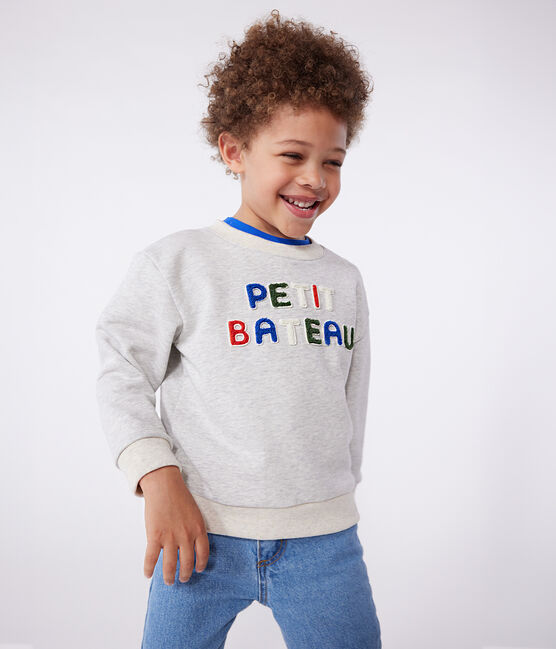 Felpa in cotone bambino unisex grigio BELUGA CHINE