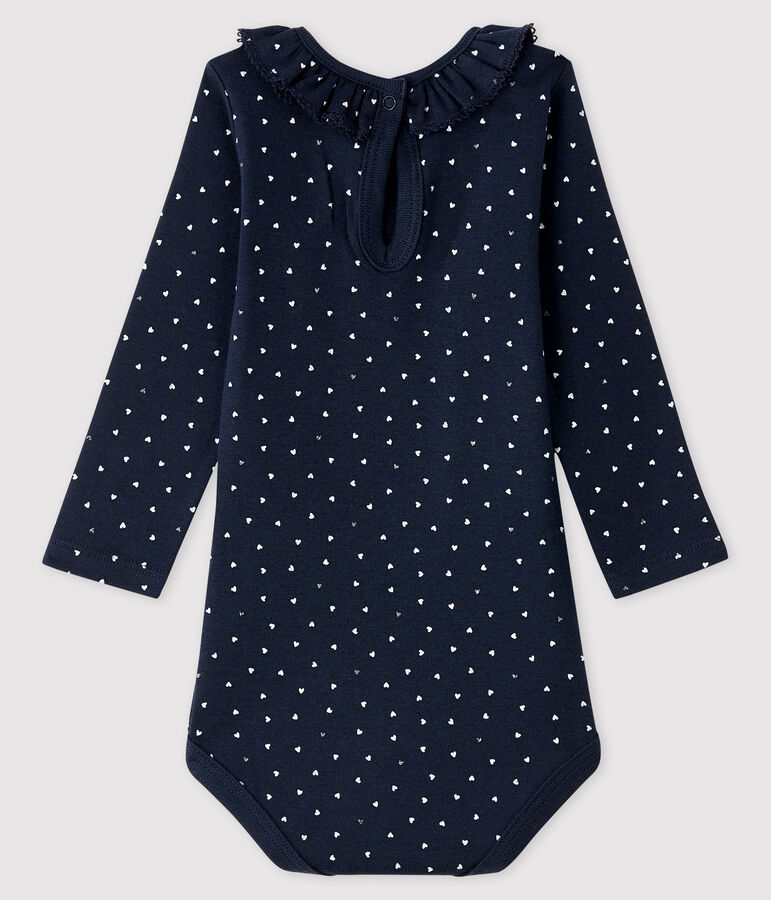 Body manica lunga beb&egrave; femmina blu/multicolore