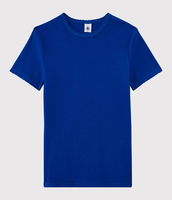 T-shirt girocollo iconica in cotone Donna blu SURF