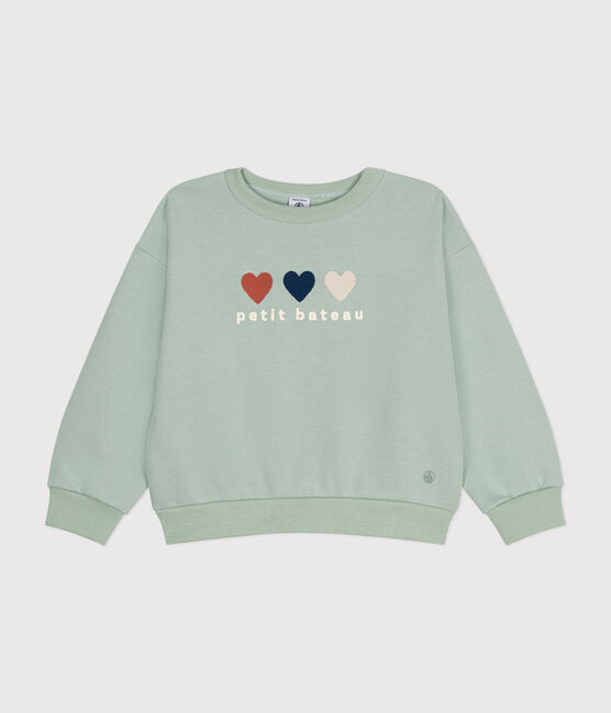 Maglia in tessuto felpato bambina verde HERBIER