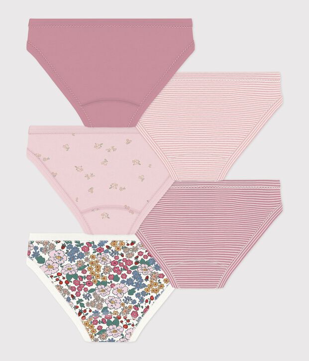 Set di slip in cotone a fiori bambino multicolore