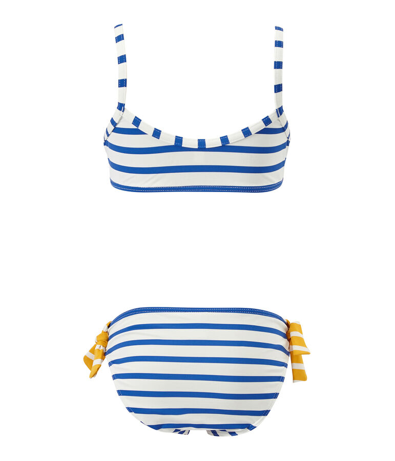 Costume da bagno bambina 2 pezzi bianco/blu