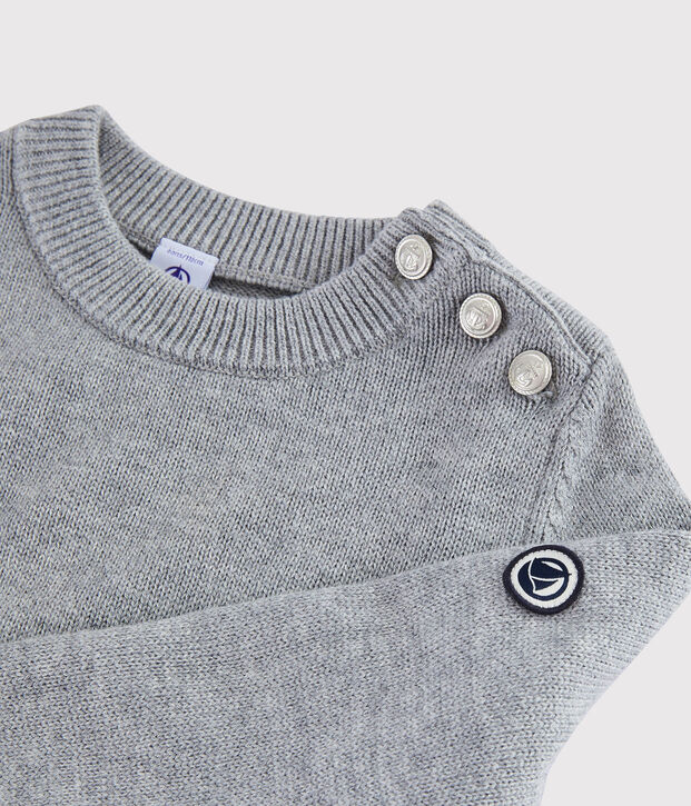 Pullover in lana e cotone bambino grigio