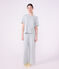 Pigiama in cotone a righe con gamba ampia donna grigio/bianco