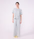 Pigiama in cotone a righe con gamba ampia donna