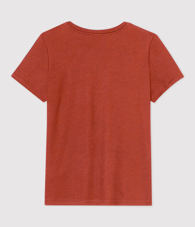 T-shirt TAGLIO REGULAR girocollo in cotone bio Donna marrone