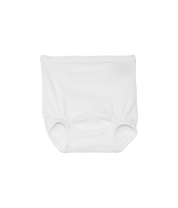 Culotte beb&eacute; con volants in cotone tinta unita bianco Ecume