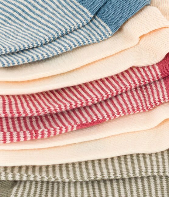Set di 5 paia di calzini bambino in jersey di cotone a righe variante 1